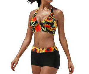 Bañadores Señora Conjuntos de Bikini Bikinis Mujer Braga Alta Bañador con Relleno Bikinis Mujer Traje de Baño Cintura Alta Control de Barriga Natacion Trajes de Baño Dos Piezas