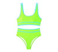 Bañadores Y Bikinis Mujer Bikini Mujer Deportivo Sexy Tallas Grandes Cómodo Dividido Playa Junto Al Mar con Sujetador Cojín Traje de Baño Dividido Bikini con Braga Alta Bañador (Yellow M)