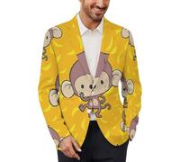 Banana and Monkeys - Chaqueta deportiva para hombre, informal, para negocios, esmoquin, Multicolor, 4XL