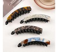 Banana Clip 1/4pcs Acetate glass banana clip, ponytail hair, vertical, women's back of the head, accessory