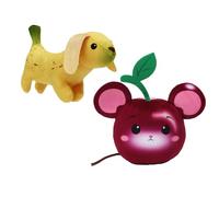 Banana Dog & Cherry Mouse Soft Cuddly Plush toys, estos juguetes de animales escalonados son de 10 cm de alto, osos de peluche FOODIBLES.