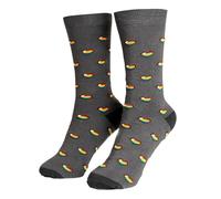 Banana Feet Calcetines Corazones Fantasía | Algodón Bordado | Con Diseños Divertidos y Originales | Calcetines Estampados Unisex | Calidad de Fabricación Local (Talla L, EU 41-45, Gris)