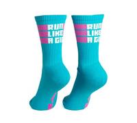 Banana Feet | Calcetines Deportivos Para Mujer | Calcetines De Algodón Bordado Transpirable | Diseño Divertido Y Original | Para Mujer Calcetines Media Caña | Fabricación Local | Run Like a Girl Azul