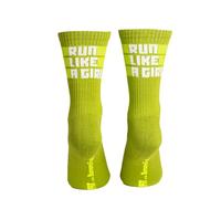 Banana Feet Calcetines Run Like a Girl de Deporte para Mujer | Algodón Bordado con Diseños Divertidos y Originales | Calcetines Estampados Calidad Fabricación Local (Talla M, EU 36-40, Verde)