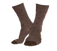 Banana Feet | Calcetines Vino Fantasía para Hombre y Mujer | Algodón Bordado con Diseños Divertidos y Originales | Calcetines Estampados Unisex Calidad Fabricación Local (Talla L, EU 41-45, Marrón)