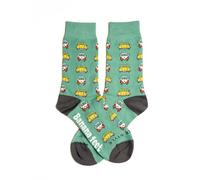 Banana Feet Calcetines VW Fantasía para Hombre y Mujer | Algodón Bordado con Diseños Divertidos y Originales | Estampados Unisex Calidad y Fabricación Local (Talla L, EU 41-45, Color Verde)
