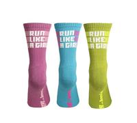 Banana Feet Pack de 3 Calcetines de Deporte para Mujer | Algodón Bordado con Diseños Divertidos y Originales | Calidad y Fabricación Local |Run Like a Girl