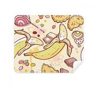 Banana Fruit Illustration Colorful Pattern Phone Screen Cleaner Glasses Cleaning Cloth 2pcs Suede Fabric