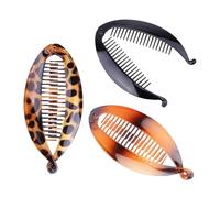 Banana Hair Clip - 6.4x14cm Wide Tooth Styling Barrettes | 3 Pieces Classic Hair Clip Accessory | For Wedding Gathering Formal Holiday Daily Commuting Costume Women Girls Bridal