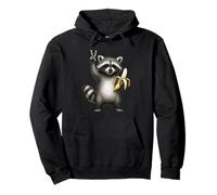 Banana Mapache Lover Victory Sign Foody Cool Fruit Racoon Sudadera con Capucha