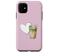 Banana Matcha Latte Love Green-Tea Vegan Vintage Foodie Carcasa para iPhone 11
