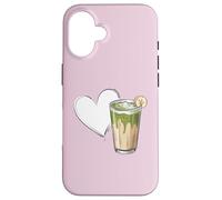 Banana Matcha Latte Love Green-Tea Vegan Vintage Foodie Carcasa para iPhone 16