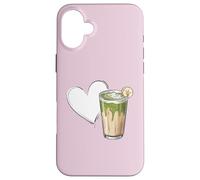 Banana Matcha Latte Love Green-Tea Vegan Vintage Foodie Carcasa para iPhone 16 Plus