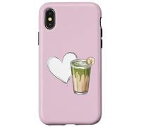 Banana Matcha Latte Love Green-Tea Vegan Vintage Foodie Carcasa para iPhone X/XS