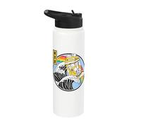 Banana Milk Carton Surfeando Great Wave Kawaii Rainbow Anime Stainless Steel Insulated Water Bottle
