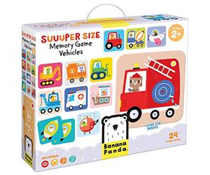 Banana Panda 49111 Juego Suuuper Size Memory Game Vehicles - Actividad de asignación educativa para niños a Partir de 2 años y Mayores