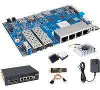 Banana Pi BPI-R4 WiFi 7 Router Board OpenWRT DDR4 4GB/8GB RAM Filogic 880 SoC, router 4G/5G, 2x10GbE SFP 4xGbE para NAS Smart Home Gateway (Kit2, DDR4 8GB)