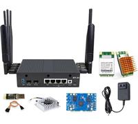 Banana Pi BPI-R4 WiFi 7 Router Board OpenWRT - DDR4 4GB/8GB RAM MediaTek MT7988A (Filogic 880) SoC, 4G/5G Wireless Router, 2X 10GbE SFP 4X GbE para NAS Smart Home Gateway (Kit WiFi 6E, DDR4 4GB)