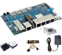 Banana Pi BPI-R4 WiFi 7 Router Board OpenWRT - DDR4 4GB/8GB RAM MediaTek MT7988A (Filogic 880) SoC, 4G/5G Wireless Router, 2X 10GbE SFP 4X GbE para NAS Smart Home Gateway (POE Kit5, DDR4 4GB)