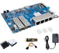 Banana Pi BPI-R4 WiFi 7 Router Board OpenWRT - DDR4 4GB/8GB RAM MediaTek MT7988A (Filogic 880) SoC, 4G/5G Wireless Router, 2X 10GbE SFP 4X GbE para NAS Smart Home Gateway (Kit1, DDR4 4GB)