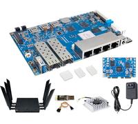 Banana Pi BPI-R4 WiFi 7 Tarjeta Router OpenWRT - DDR4 4GB/8GB RAM - MediaTek MT7988A (Filogic 880) SoC, Router inalámbrico 4G/5G, 2X 10GbE SFP 4X GbE para NAS, Puerta de enlace Smart Home (Kit3, DDR4