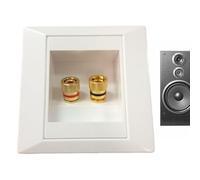 Banana Plug Wall Plate - Copper+ABS de 3,94 pulgadas | Speaker Wall Plate with Various Interface, Audio System, Home Theater | Banana Plugs for Speaker Wire for Living Room