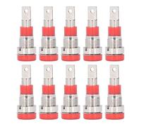 Banana Socket 4mm Electrical Test Accessories High Performance Durable ABS Banana Plug for Electronics Industrial Equipment Power Tools 10Pcs (Rojo)