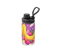 Banana Strawberry Print - Botella de agua aislada de 12 onzas, taza de agua espacial para viajes, deportes, boca ancha, acero inoxidable
