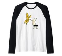 Banana Striptease Censored Camiseta Naked Funny Adult Camiseta Manga Raglan