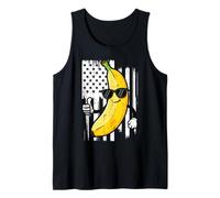 Banana Thumbs Up Bandera de Estados Unidos Fruta Patriótica Hombres Mujeres Niños Camiseta sin Mangas