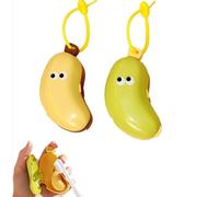 Banana Toothbrush Case, Cute Fun Banana Shape Travel Toothbrush Storage Box, Portable Toothbrush Holder with Silicone Toothpaste Dispenser With Hook for Home Travel Outdoor Camping (Yellow + Green)