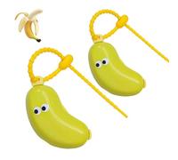 Banana Toothbrush Cover, Fun Banana Fruits Toothbrush Cover with Toothpaste Dispenser, Travel Toothbrushes Head Covers Toothbrushes Protector Cap, Portable Brush Travel Case (Green,2Pcs)