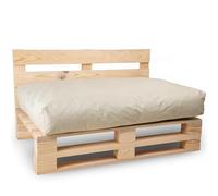 bananair - Cojín para Palet Impermeable y Desenfundable - Muy Cómodo, Relleno de Espuma - Cojines Exterior para Jardín y Terraza (Cojín de Asiento 120x80 cm, Beige)