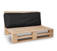 bananair - Cojín para Palet Impermeable y Desenfundable - Muy Cómodo, Relleno de Espuma - Cojines Exterior para Jardín y Terraza (Cojín de Respaldo 120x40 cm, Negro)