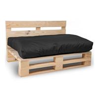 bananair - Cojín para Palet Impermeable y Desenfundable - Muy Cómodo, Relleno de Espuma - Cojines Exterior para Jardín y Terraza (Cojín de Asiento 120x80 cm, Negro)