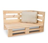 bananair - Cojín para Palet Impermeable y Desenfundable - Muy Cómodo, Relleno de Espuma - Cojines Exterior para Jardín y Terraza (Cojín Esquinero 60x40 cm, Beige)