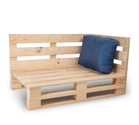 bananair - Cojín para Palet Impermeable y Desenfundable - Muy Cómodo, Relleno de Espuma - Cojines Exterior para Jardín y Terraza (Cojín Esquinero 60x40 cm, Azul)