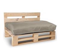 bananair - Cojín para Palet Impermeable y Desenfundable - Muy Cómodo, Relleno de Espuma - Cojines Exterior para Jardín y Terraza (Cojín de Asiento 120x80 cm, Gris Claro)