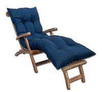 bananair - Cojín Tumbona Exterior para Silla de Jardín - Grueso, Súper Confortable y Acolchado - Fabricado en Francia - Colchoneta para Hamaca y Tumbona con Fijación Fácil (185x60x15 cm, BLU)