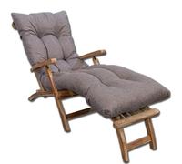 bananair - Cojín Tumbona Exterior para Silla de Jardín - Grueso, Súper Confortable y Acolchado - Fabricado en Francia - Colchoneta para Hamaca y Tumbona con Fijación Fácil (185x60x15 cm, Beige)