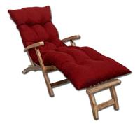 bananair - Cojín Tumbona Exterior para Silla de Jardín - Grueso, Súper Confortable y Acolchado - Fabricado en Francia - Colchoneta para Hamaca y Tumbona con Fijación Fácil (185x60x15 cm, Rosso)