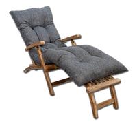 bananair - Cojín Tumbona Exterior para Silla de Jardín - Grueso, Súper Confortable y Acolchado - Fabricado en Francia - Colchoneta para Hamaca y Tumbona con Fijación Fácil (185x60x15 cm, Gris)