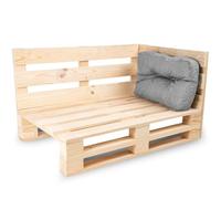 bananair - Cojines para Palets - Tela Resistente, Anti-UV y Repelente al Agua - Muy Cómodo, Relleno de Espuma - Cojines Exterior para Jardín y Terraza (Cojín Esquinero 60x40 cm, Gris)