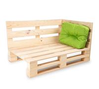 bananair - Cojines para Palets - Tela Resistente, Anti-UV y Repelente al Agua - Muy Cómodo, Relleno de Espuma - Cojines Exterior para Jardín y Terraza (Cojín Esquinero 60x40 cm, Verde)