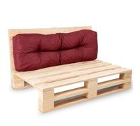 bananair - Cojines para Palets - Tela Resistente, Anti-UV y Repelente al Agua - Muy Cómodo, Relleno de Espuma - Cojines Exterior para Jardín y Terraza (Respaldo 120x40 cm, Rojo)
