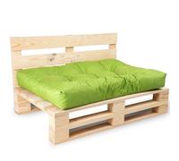 bananair - Cojines para Palets - Tela Resistente, Anti-UV y Repelente al Agua - Muy Cómodo, Relleno de Espuma - Cojines Exterior para Jardín y Terraza (Asiento 120x80 cm, Verde)