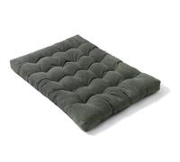 bananair - Futón Japonés Enrollable para 2 Personas, Cómodo y Grueso, Relleno de Espuma - Tela de Pana Ancha Suave y Elegante - Incluye Correas, Colchón Plegable Práctico (140x190 cm, Gris Oscuro)