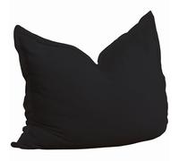 bananair - Puff Gigante de Tela Rizada - Suave y Confortable - Puff Cama con Relleno de Espuma Incluido, Óptimo Apoyo para la Espalda - Bean Bag, Sofa Puff XXL Muy Cómodo (180 x 140 cm, Negro)