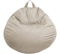 bananair - Puff Salon con Relleno Incluído - Suave y Cómodo - Funda Lavable a Máquina - Puff Pera Práctico y Fácil de Transportar - Bean Bag Versátil, Puff Gamer, Niños (105 x 85 cm, Beige)