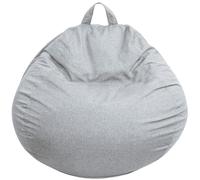 bananair - Puff Salon con Relleno Incluído - Suave y Cómodo - Funda Lavable a Máquina - Puff Pera Práctico y Fácil de Transportar - Bean Bag Versátil, Puff Gamer, Niños (80 x 70 cm, Gris)